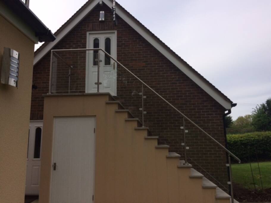 This is the entrance to the studio, up the steps.