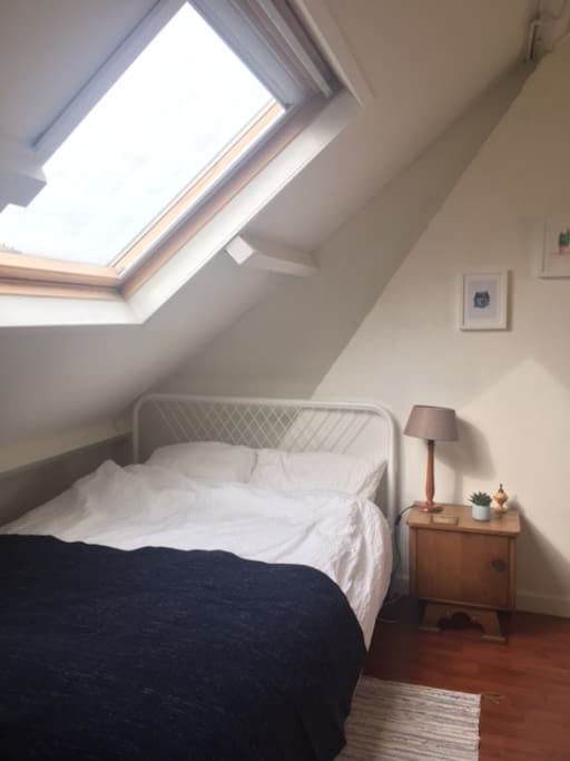 Skylight can open to let in fresh air and also has a built in blind if you prefer sleeping in a dark room.