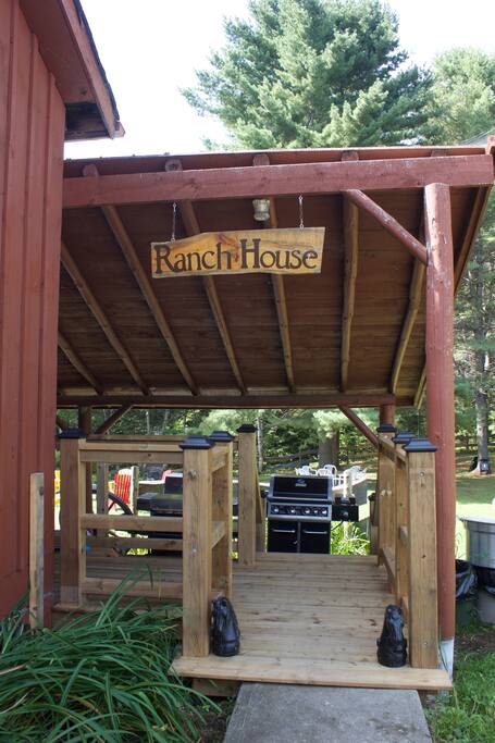 Ranch House Back Entry and BBQ Area