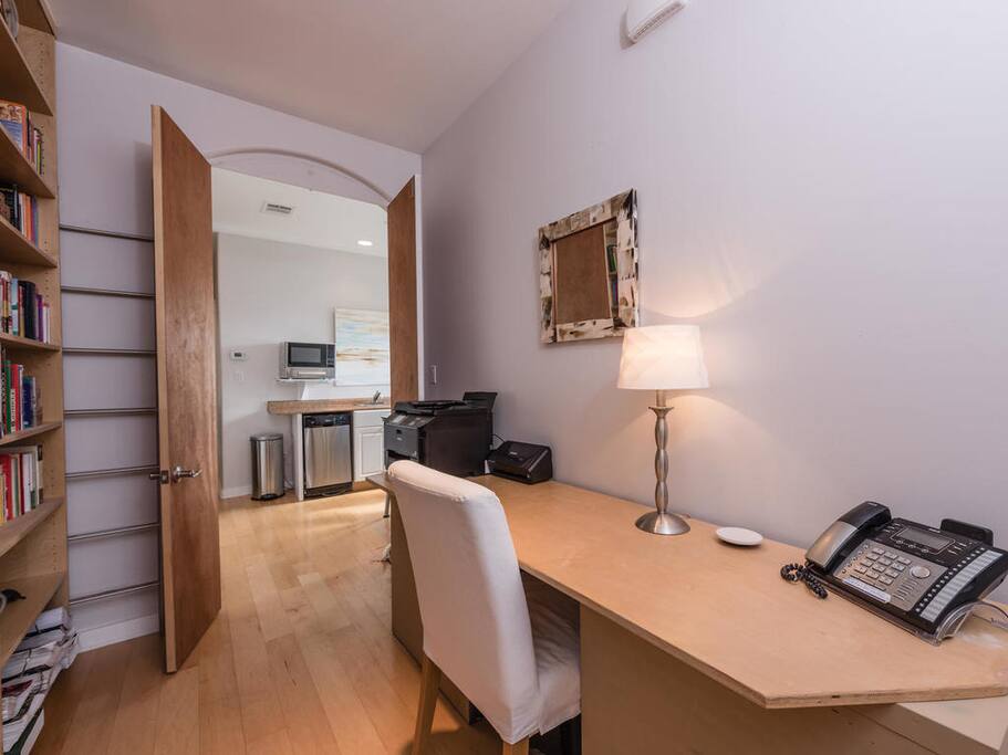 hallway and desk area
