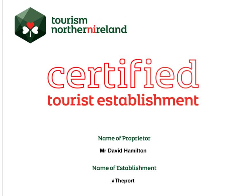 Certified by the Northern Ireland Tourist Board as Self Catering Accommodation.