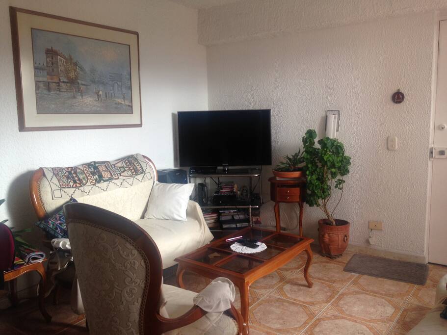 Sala del departamento. Excelente vista al centro de la ciudad.
