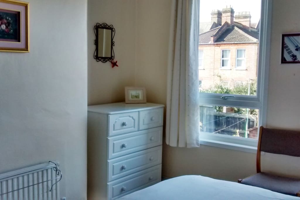 Chest of drawers for guest use.