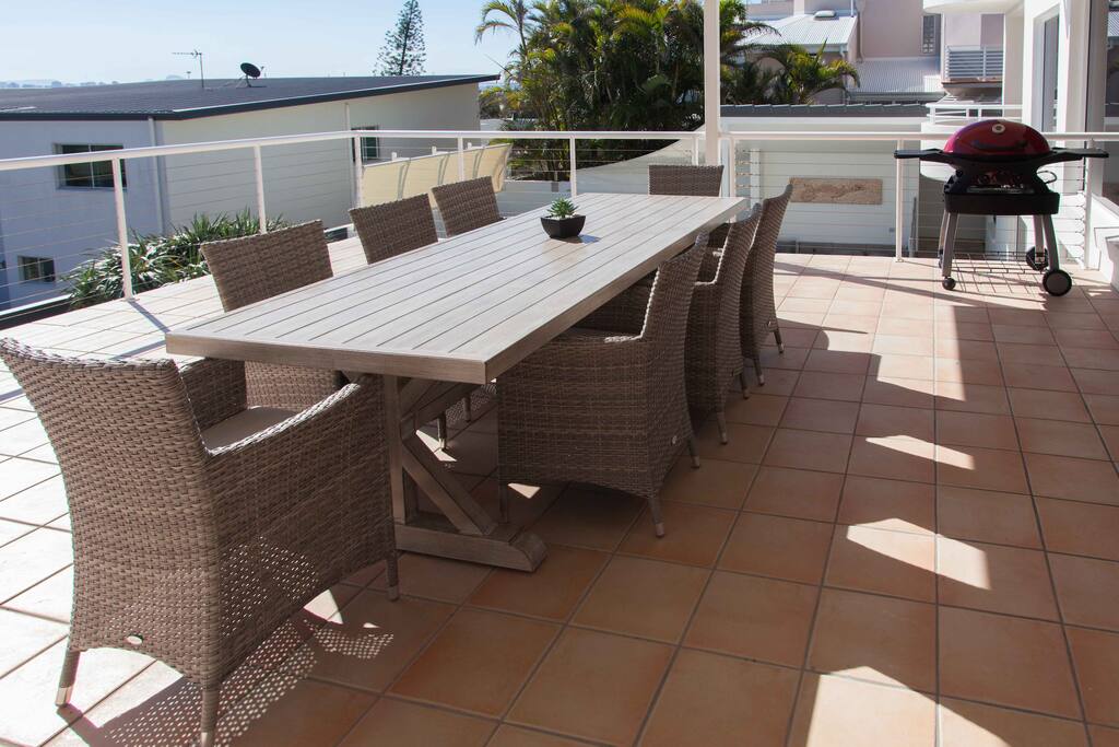 Outdoor seating + BBQ