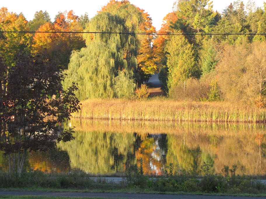 The river is calm and peaceful at times and at others, it sparkles in the sun! Guests enjoy sitting at the campfire or by the river to relax.