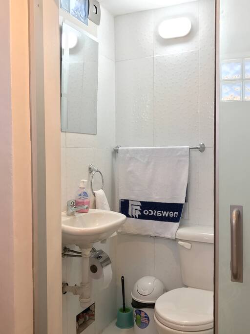 The bathroom is implemented amenities for your comfort.