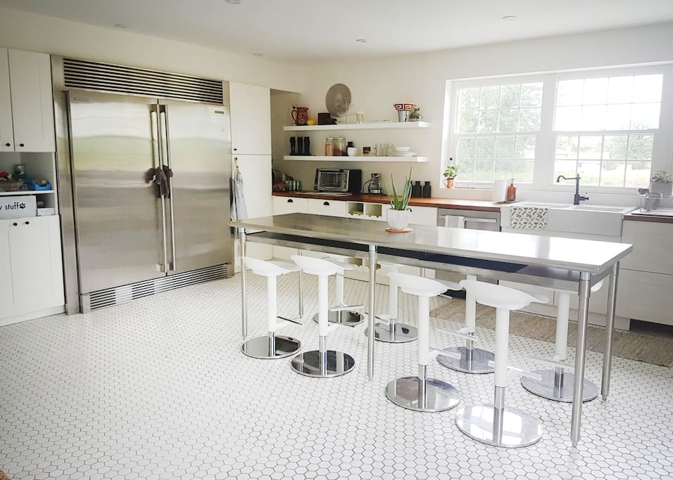 Oversized refrigerator with a kitchen to match