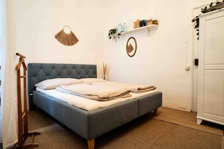 Bedroom with adjoining bathroom/toilet