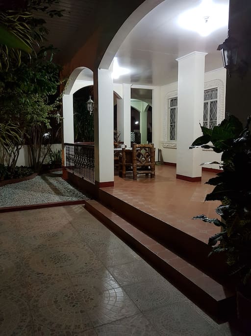 Terrace at night