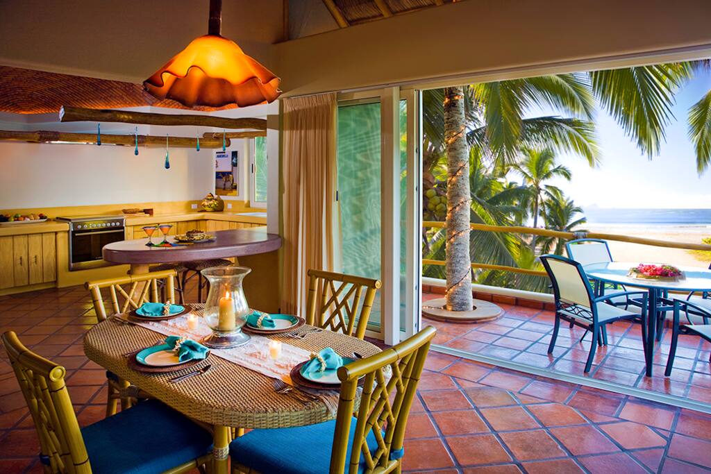 Natural light fills the kitchen and dining room.