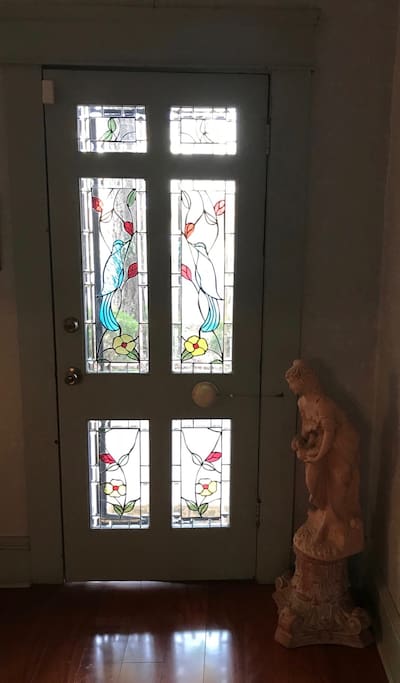 Front Entry, artisan crafted stained glass door
