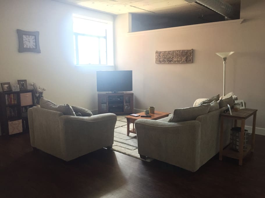 Large living room, with views of Lake Erie