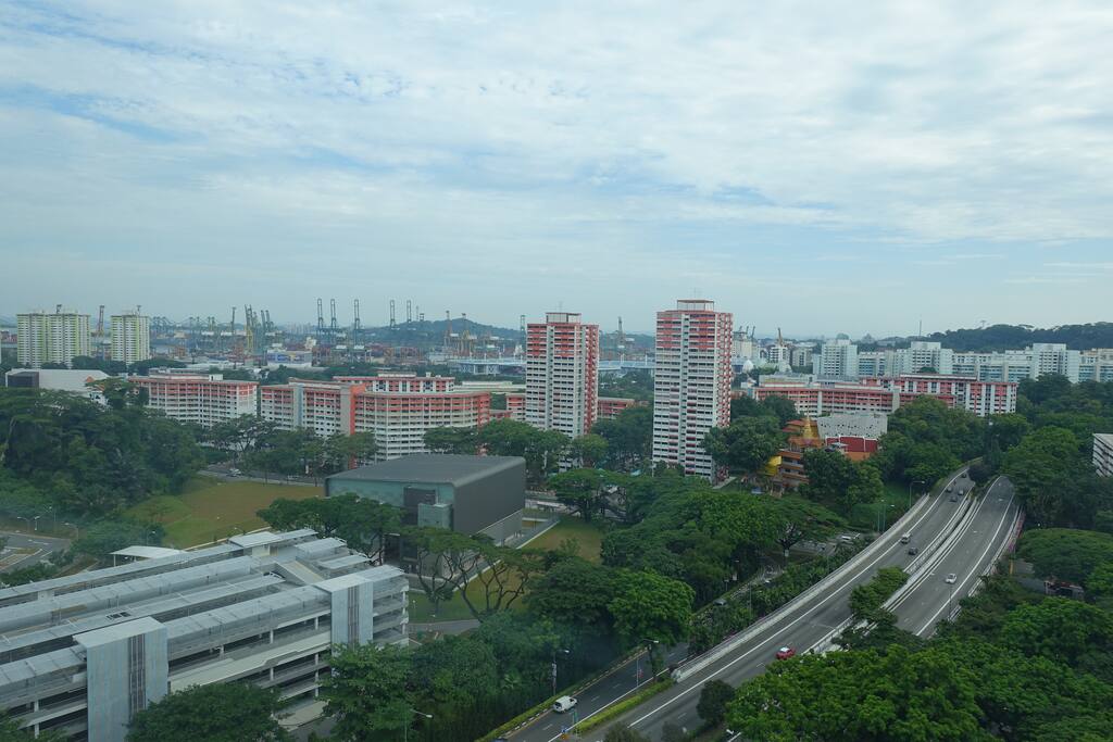 View of Tanjong Pagar Port and Sentosa
