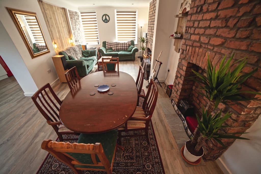 Open plan lounge and dining room