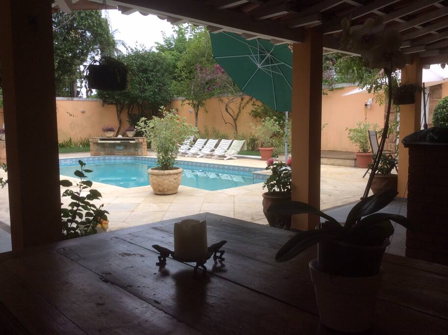 Outdoors area with barbecue place