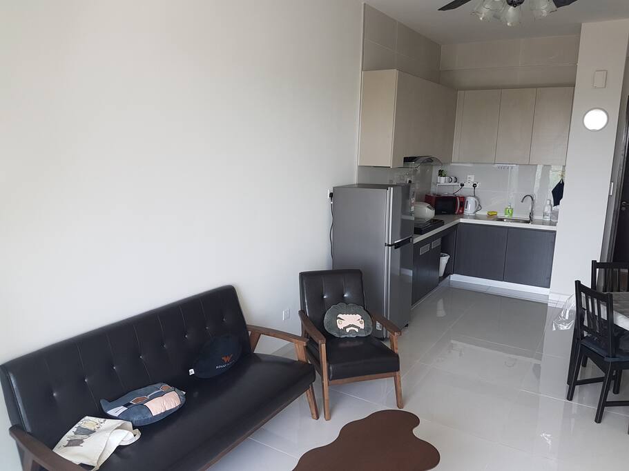 Living room space with coffee/dining table