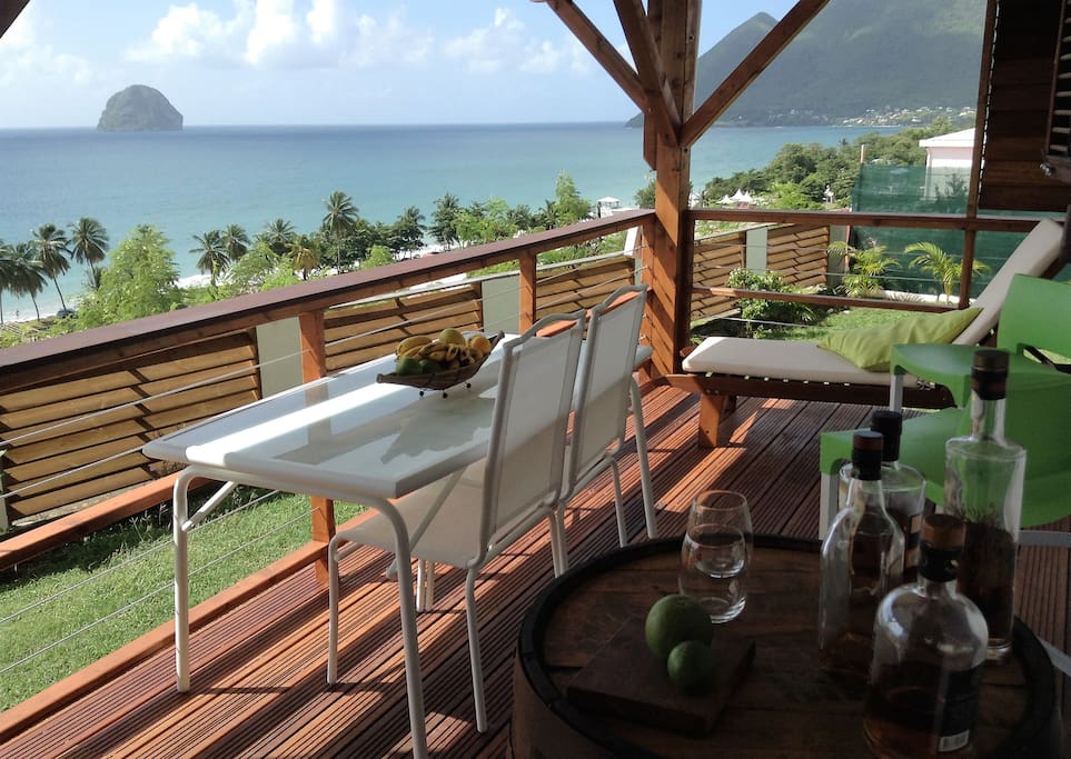 votre terrasse vue sur toute la baie de Diamant