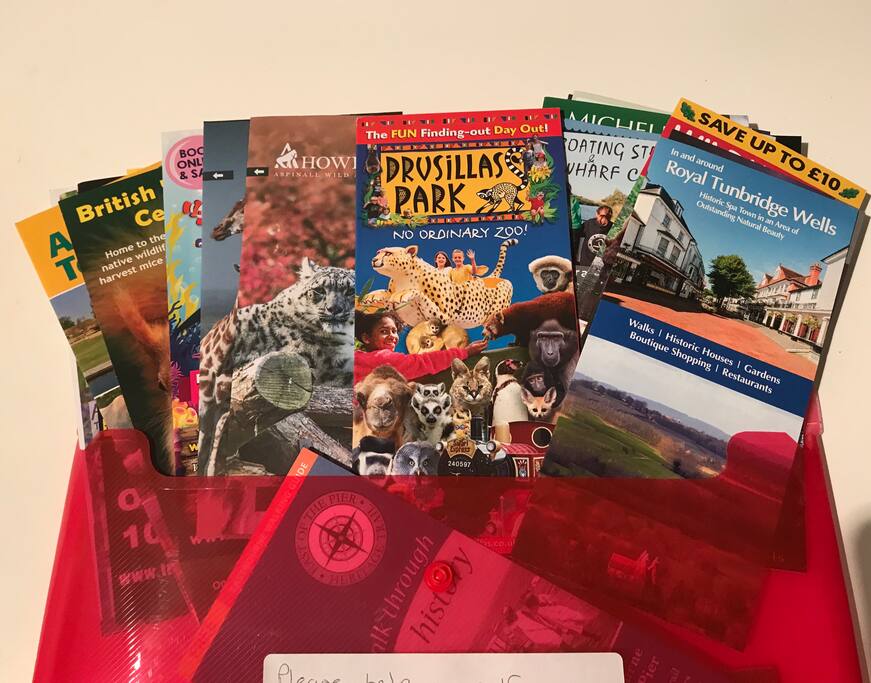 A selection of leaflets for local fun days out in Sussex & Kent
