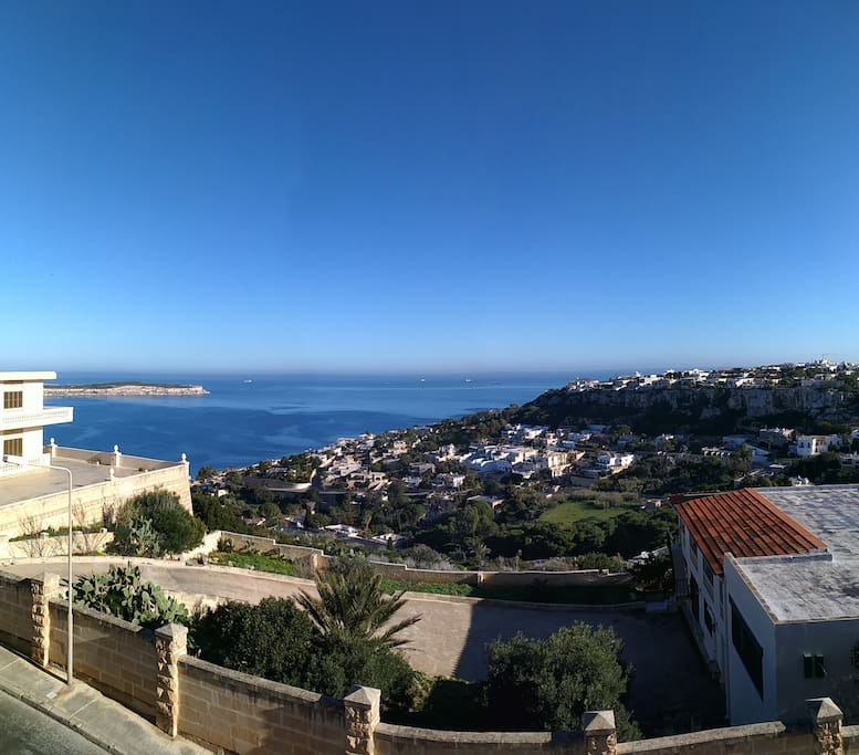 The sea view from the apartment balcony