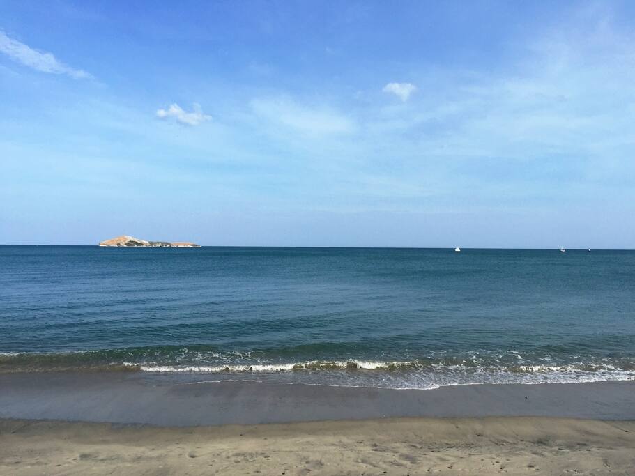 Perfect , calm, white sand beach. One minute walk from house