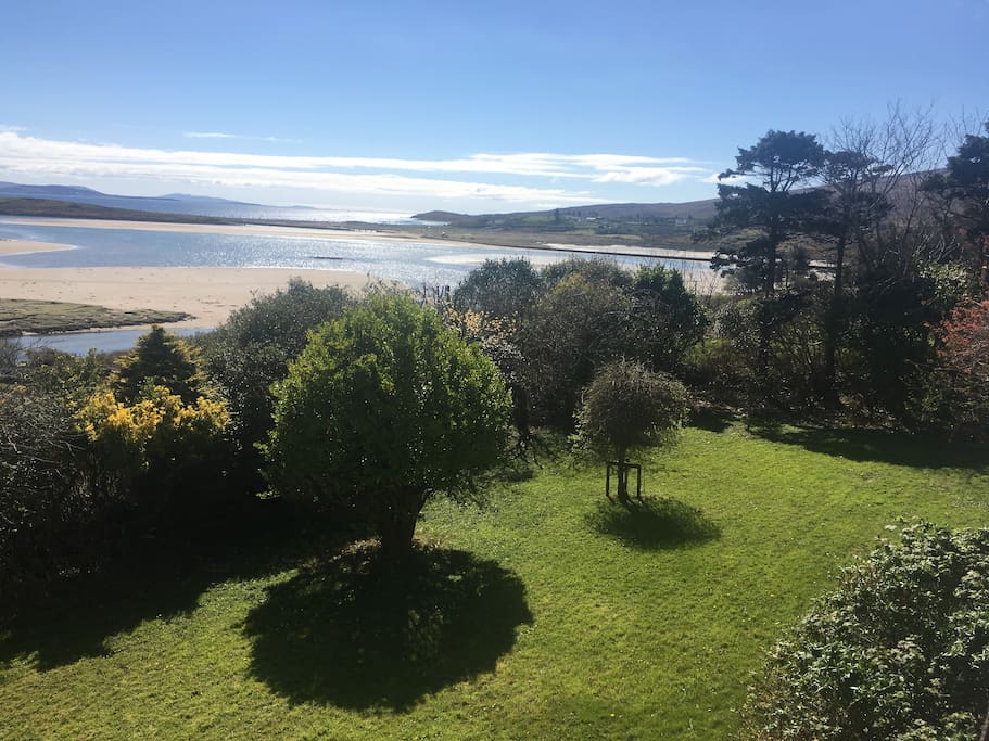 Our garden and Mulranny beach