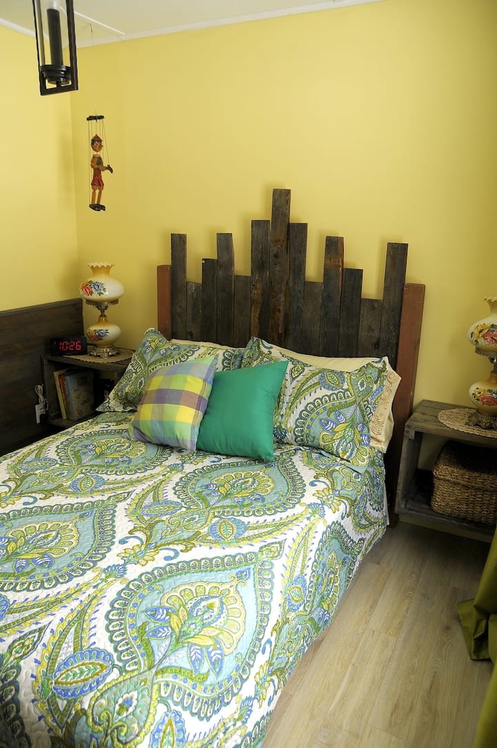 Second bedroom with double bed.