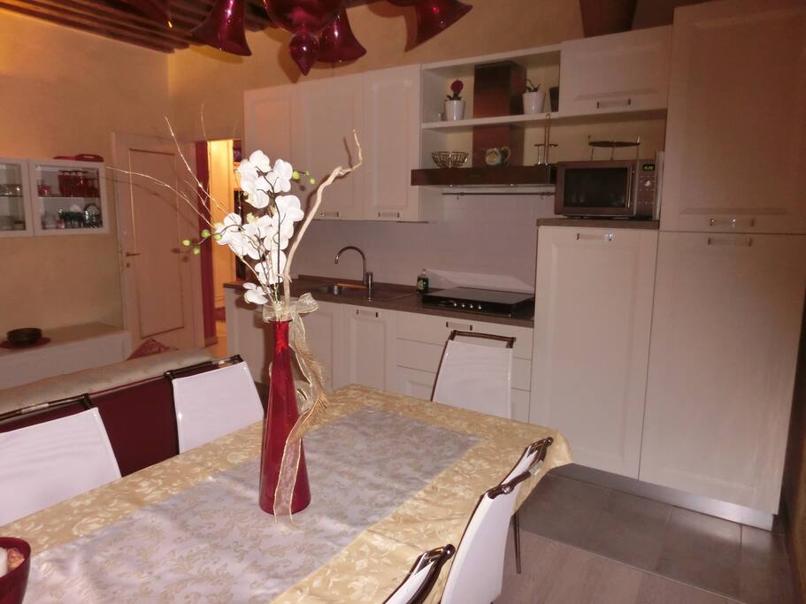 Full equipped kitchen in the living room