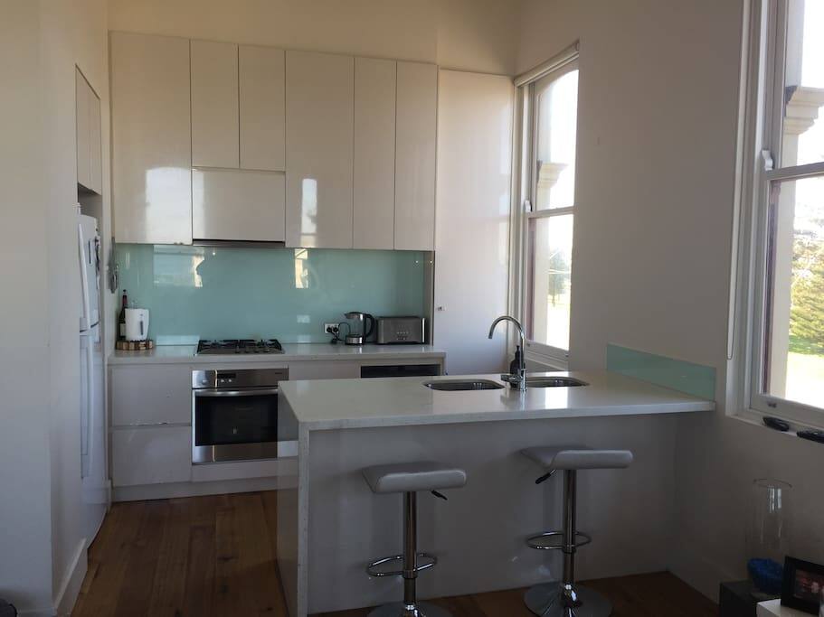 Open plan modern kitchen