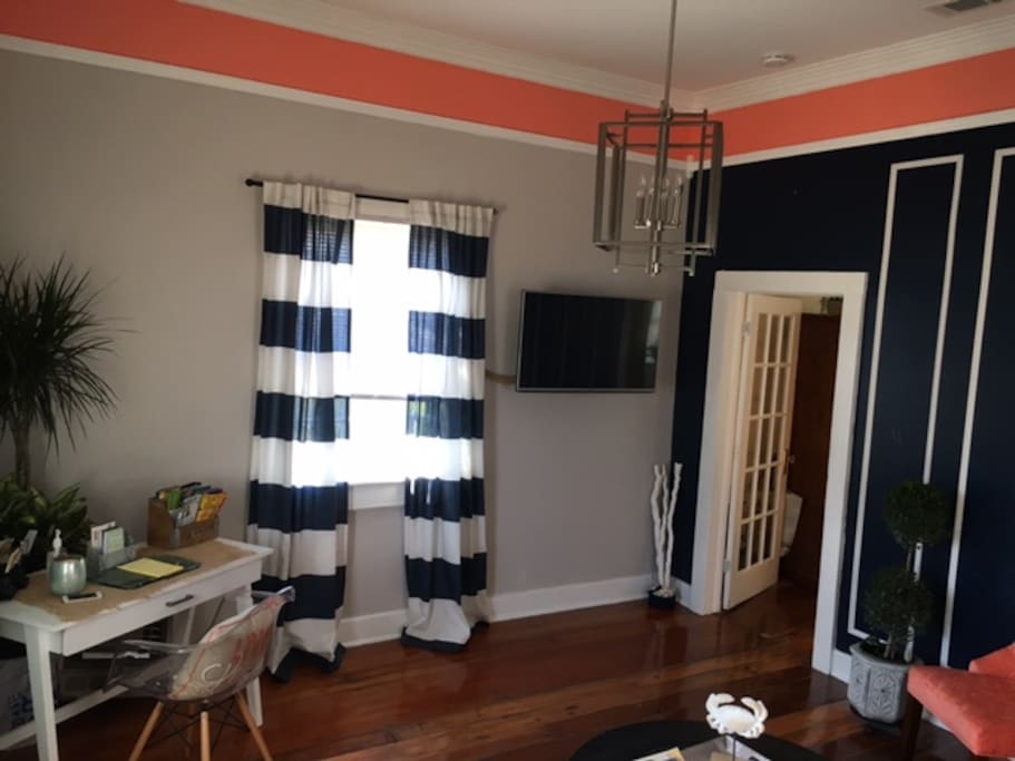 Living Room, includes your work space.