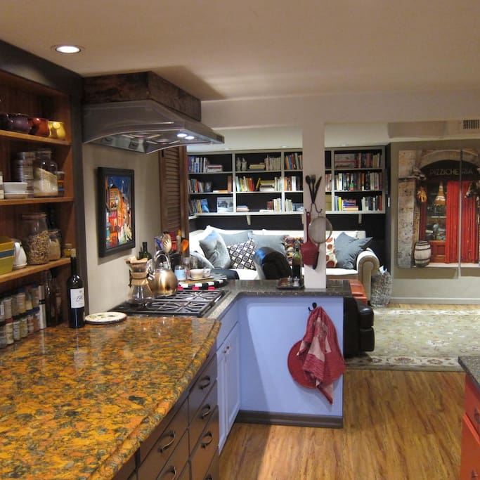 Kitchen looking into sitting area.