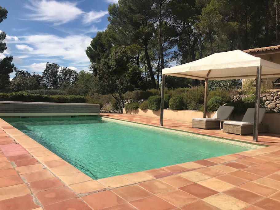 10 metre x 5 metre swimming pool with covered pagoda