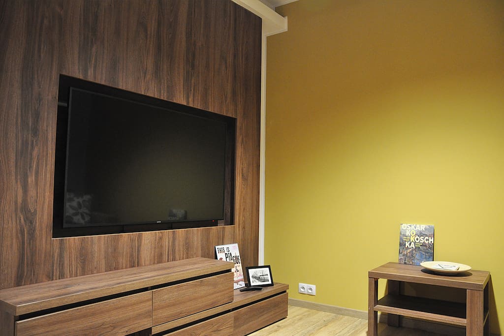 55-inch TV with satellite channels (English, Russian, Italian, German and others) + Smart TV