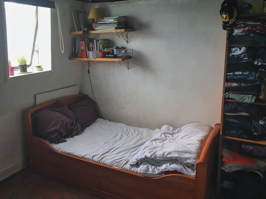 Bed fits one, inflatable air mattress fits one (not shown in photo)