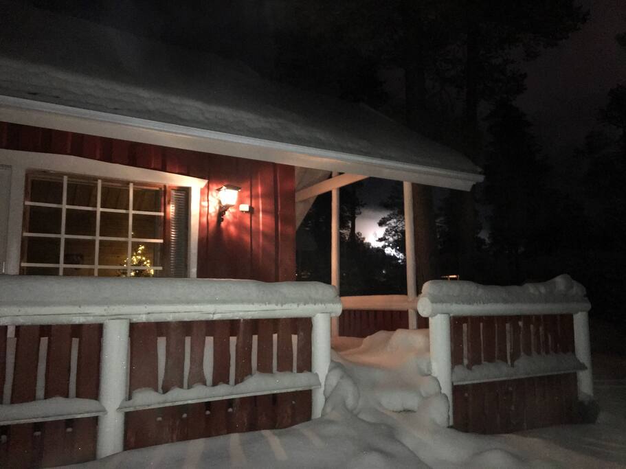 The house is next to the large forest area.