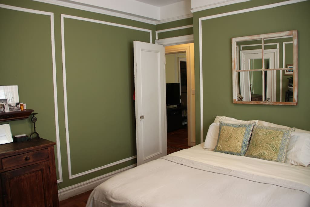 Master bedroom has two windows and a closet for storage