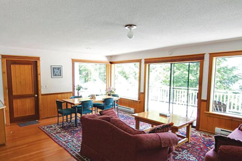 Enjoy panoramic windows to soak in the scenery