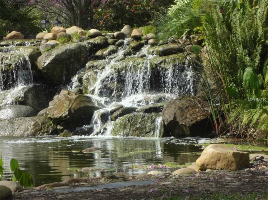 Nice waterfall at the resort entrance
