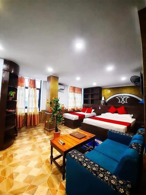 Charming 1 bedroom hotel with attached Bathroom. Bedrooms with 1, 2 and more beds to accommodate more than 5 guests with Air conditioning, Private Fridge, TV, Locked rooms. Restaurant and Bar with 24/7 service.