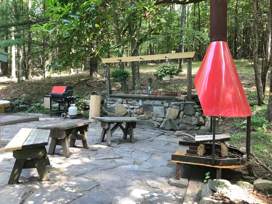 Blue Stone Patio and Fireplace