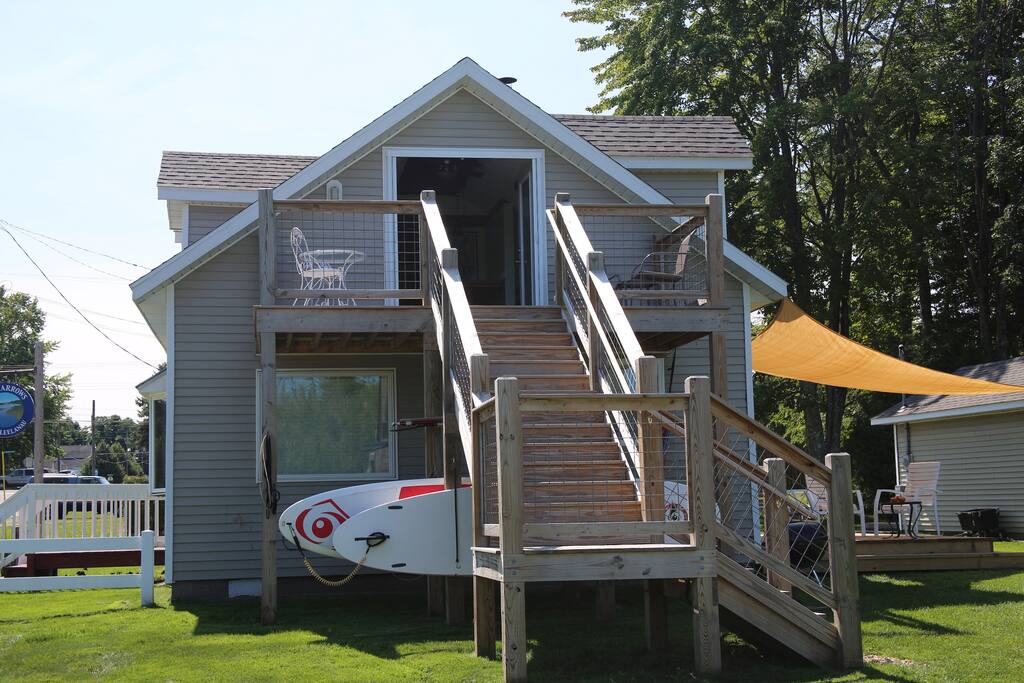 Deck overlooking the water