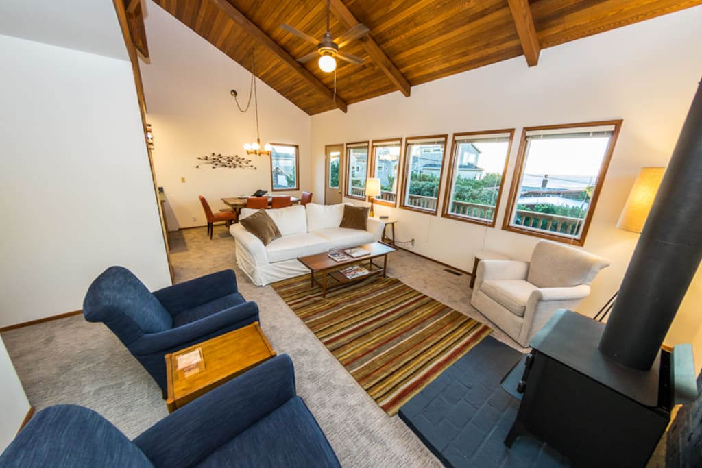 Brand new carpet and freshly remodeled space. The wood burning fireplace is a great addition. Wood provided.