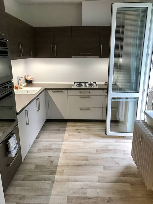 Kitchen with balcony