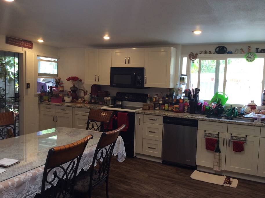 Kitchen with security camera