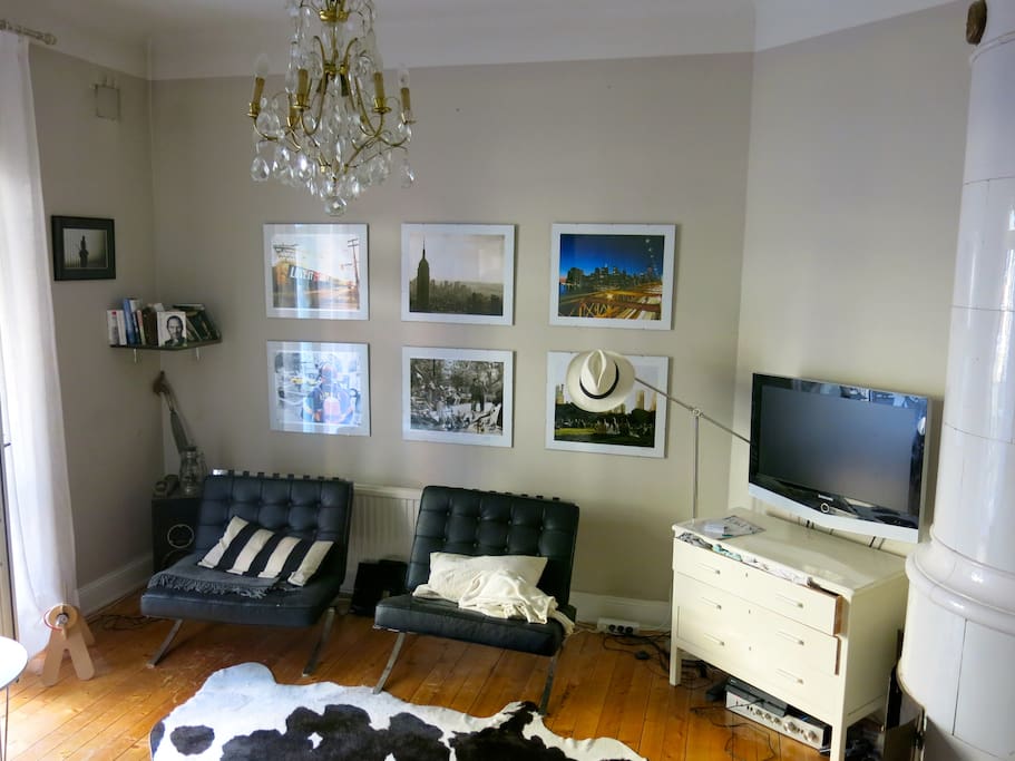 Living room with fire place