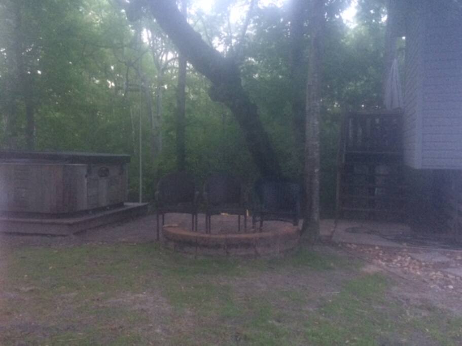 Hot tub and fire pit