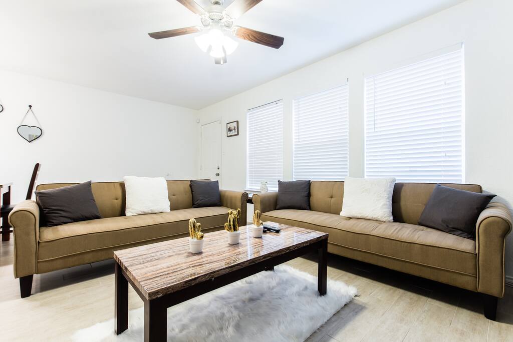 Living room with 2 futons