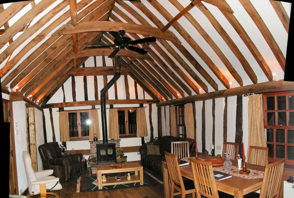 Lounge towards wood stove