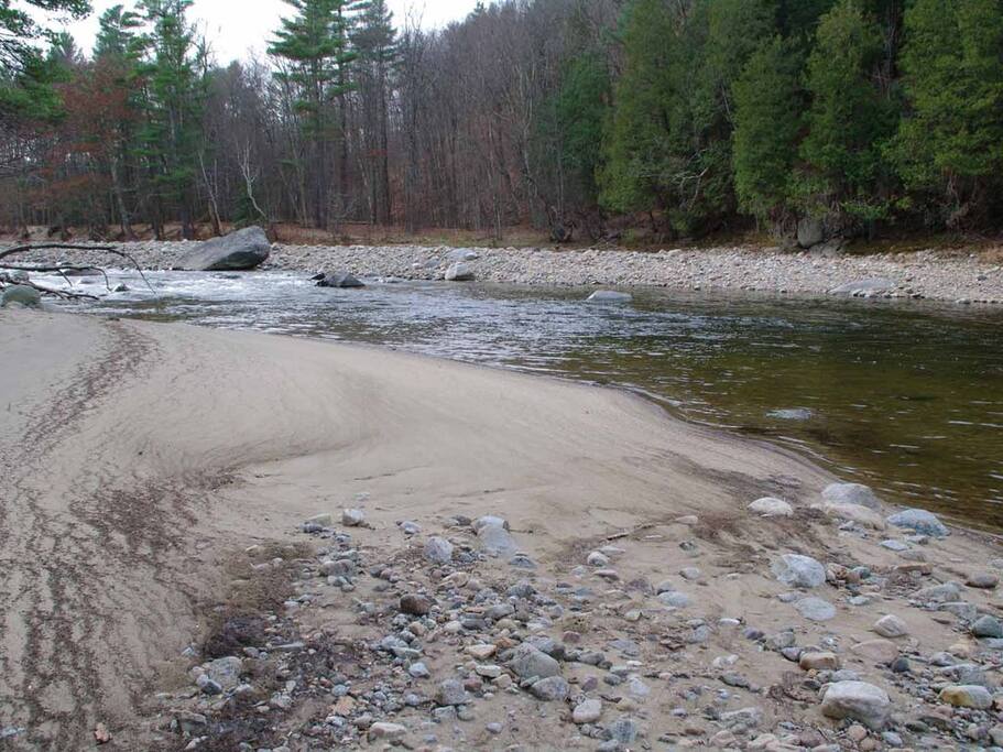 Private beach on the AuSable River.