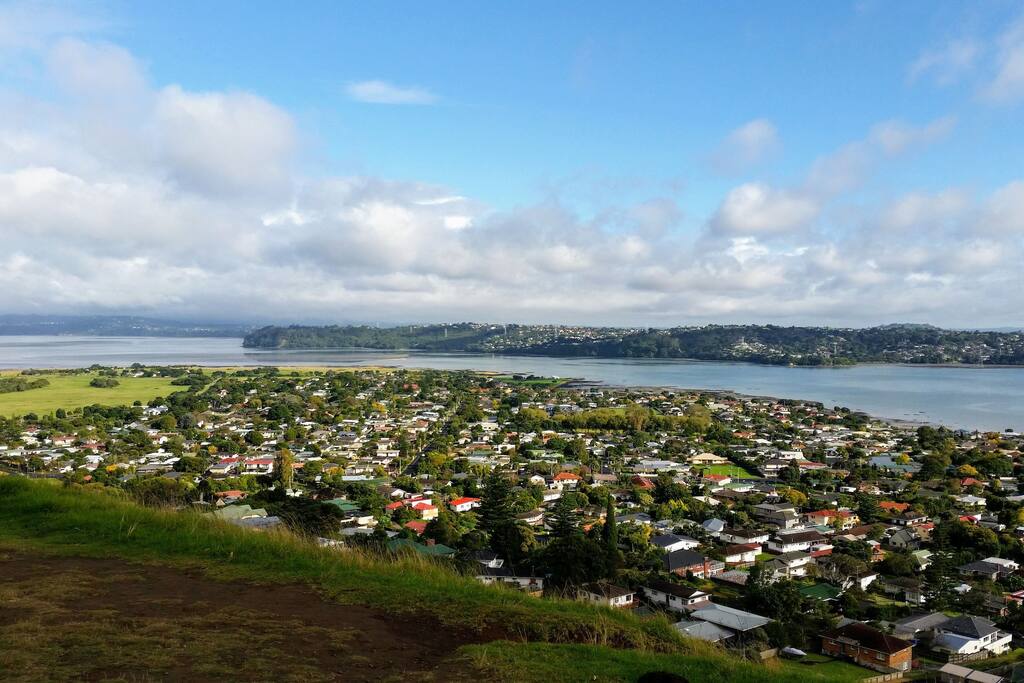View from mangere mountain, about twenty minutes from our place
