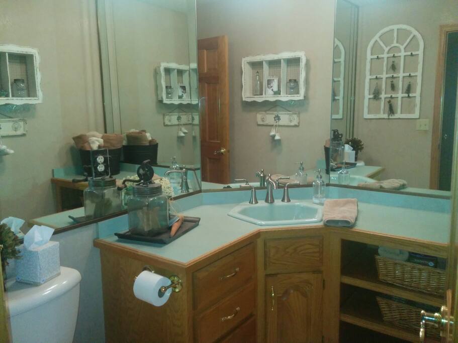 Private bathrooms all to yourself - half bath and a full bath too.